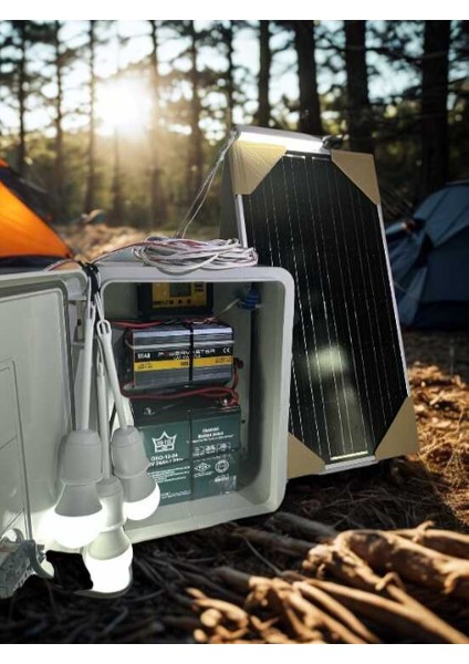 Taşınabilir Solar Güneş Enerjili Tv-3 Lamba ve USB Cep Telefonu Şarj Sistemi -50W PANEL+24AH Jel Akü+3 Lamba fiyatları
