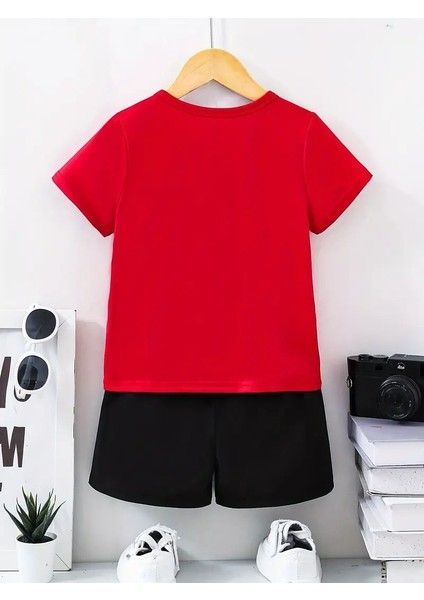 Samuray Karakter Baskılı Şort/t-Shirt Alt-Üst Çacuk Takım