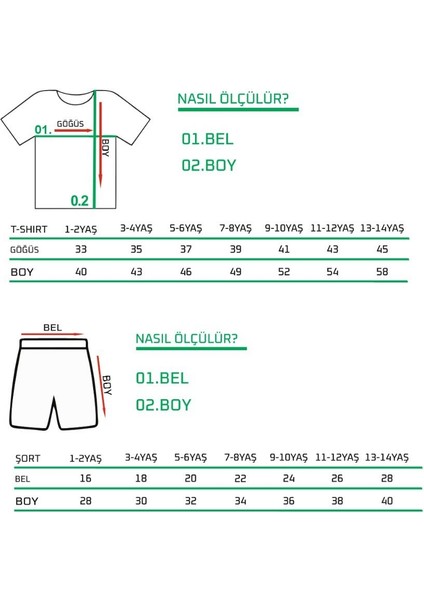 Samuray Karakter Baskılı Şort/t-Shirt Alt-Üst Çacuk Takım