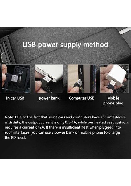 Anjuny 4 Seviye Isıtmalı Araba Koltuğu Minderi Kılıfı USB Şarjlı Kışlık Koltuk Isıtıcısı (Yurt Dışından) indirimleri