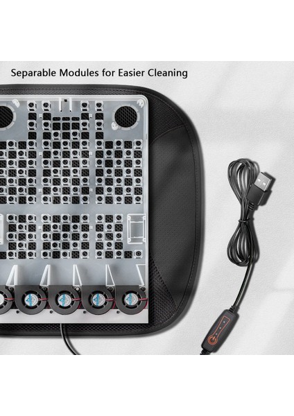 Araba Havalandırmalı Minder Yazlık Koltuk Soğutucu Otomotiv USB Soğutma Koltuk Kılıfı 5 Fan 3 Ayarlanabilir Hızı-Siyah (Yurt Dışından) fırsatları