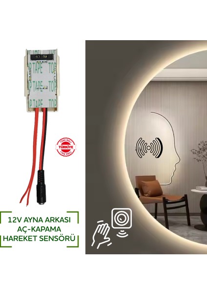 Ayna Arkası Işık Aç-Kapa 12V Hareket Sensörü modelleri