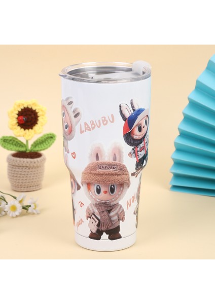 Yeni Labus Desen Buz Kupa 30OZ Araba Dak 304 Paslanmaz Çelik Vakum Pipet Su Dağı (Yurt Dışından)