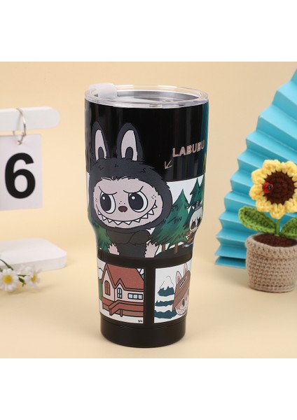 Yeni Labus Desen Buz Kupa 30OZ Araba Dak 304 Paslanmaz Çelik Vakum Pipet Su Dağı (Yurt Dışından)