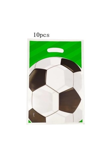 Hediye Çantası 10 Adet Futbol Futbol Tema Çocuk Doğum Günü Partisi Dekorasyon Seti Bardak, Tabak ve Saman Bunting Yağma Çanta Havlu Parti (Yurt Dışından)