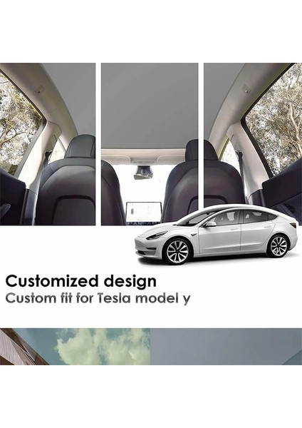 Model Y Için 2 Takım Araba Cam Tavan Güneşliği Anti Uv Işık Güneşliği-Siyah (Yurt Dışından) fiyatları