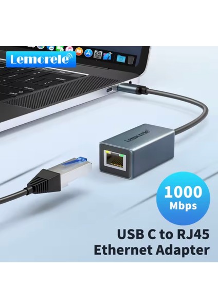 1000-Mbps RJ45 Ethernet Dönüştürücü Adaptör Type-C Metal Ce Lisanslı Sağlam Gigabit 1000Mbps RJ45 Ethernet Dönüştürücü Adaptör fırsatları