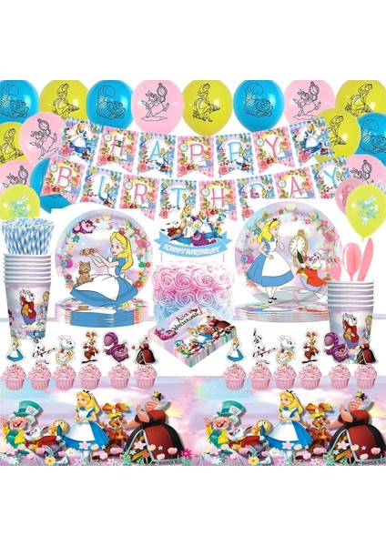 10 Adet 9in Plaka Alice In Wonderland Parti Malzemeleri 10 Kişi Için Doğum Günü Sofra Seti Plaka Balon Çıkartmalar Tavşan Cheshire Kedi Dekor (Yurt Dışından) modelleri