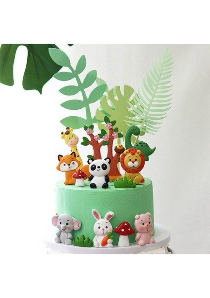 1 Adet Balon Woodland Orman Doğum Günü Partisi Dekorasyon Hayvan Hayvanat Bahçesi Tilki Aslan Fil Erkek Tek Kullanımlık Sofra Kek Topper (Yurt Dışından) modelleri
