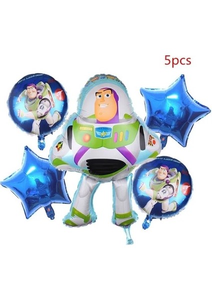 5 Adet Oyuncak Hikayesi Tema Doğum Günü Partisi Balon Buzz Lightyear ve Woody Tek Kullanımlık Sofra Çocuk Parti Banner Dekor Peçete Bardak Malzemeleri (Yurt Dışından)
