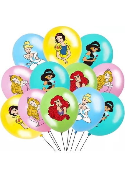 Balon-12 Adet Animasyon Filmi Karışık Rapunzel Tema Parti Malzemeleri Sofra Fincan Tabağı Peçete Bayrağı Bebek Duş Balonları Doğum Günü Partisi Dekoru (Yurt Dışından)