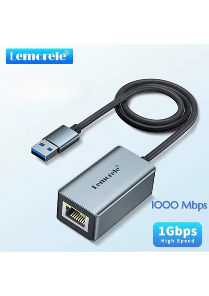 1000-Mbps RJ45 Ethernet Dönüştürücü Adaptör Usb 3.0 Ce Lisanslı Metal Sağlam Gigabit 1000Mbps RJ45 Ethernet Dönüştürücü Adaptör