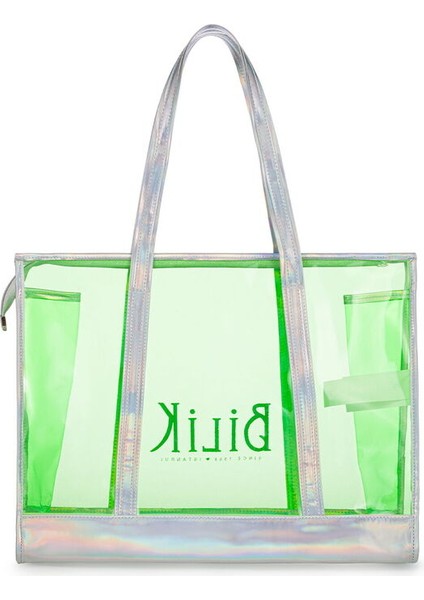 Şeffaf Yeşil Kadın Plaj Çantası Beach First modelleri