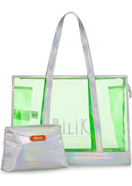 Şeffaf Yeşil Kadın Plaj Çantası Beach First fırsatları