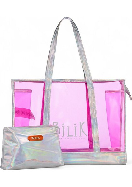 Şeffaf Pembe Kadın Plaj Çantası Beach First fırsatları