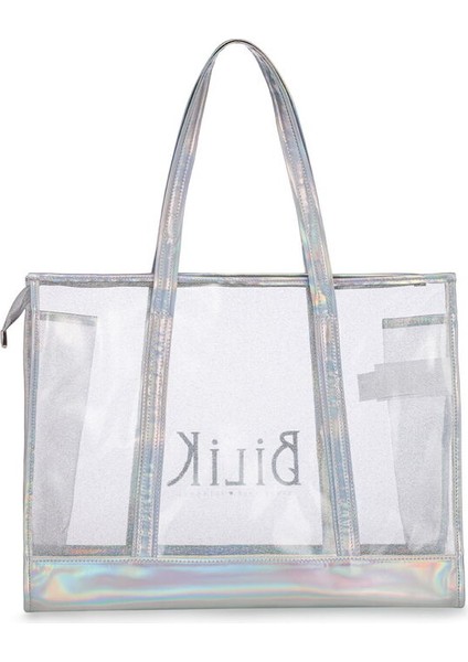 Şeffaf Lame Kadın Plaj Çantası Beach First modelleri