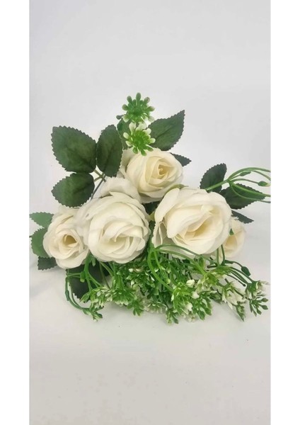 Beyaz Çok Katlı 6 Kafalı Gül Ev Dekor Saksı Vazo Süsü fırsatları