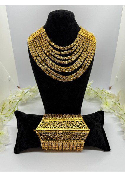 22 Ayar Altın Kaplama Akıtma Model En Üst Kalite Vıp Set LVD563