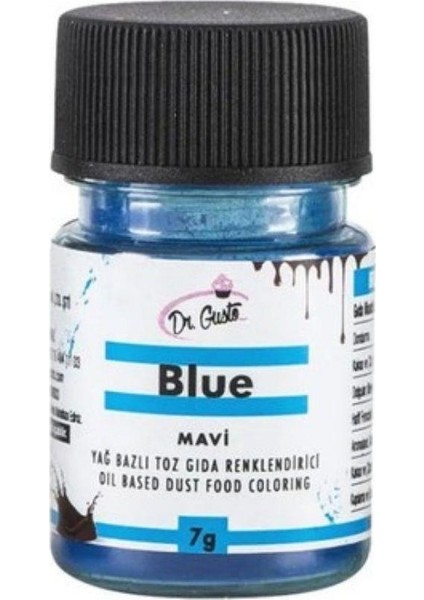 Mavi Yağ Bazlı Toz Gıda Boyası 7 gr – Çikolata ve Kremalar Için Yoğun Renk