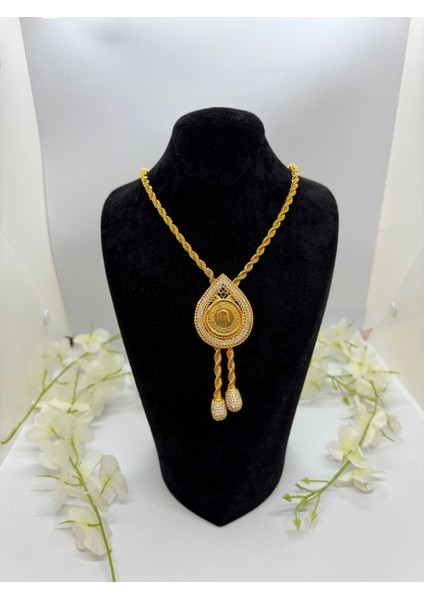 22 Ayar Altın Kaplama Tuğralı Set LVD502