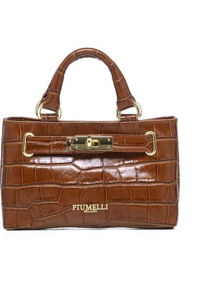 Kadın Omuz Çantası Ceraselle Piumelli Milano Bag B17 Tobacco
