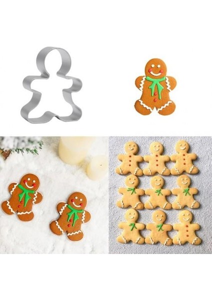 3 Parça Paslanmaz Metal Kurabiye Kalıbı Ginger Man Adam Kalıbı Insan Kalıbı fiyatları