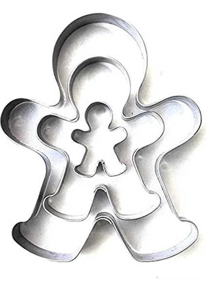 3 Parça Paslanmaz Metal Kurabiye Kalıbı Ginger Man Adam Kalıbı Insan Kalıbı modelleri