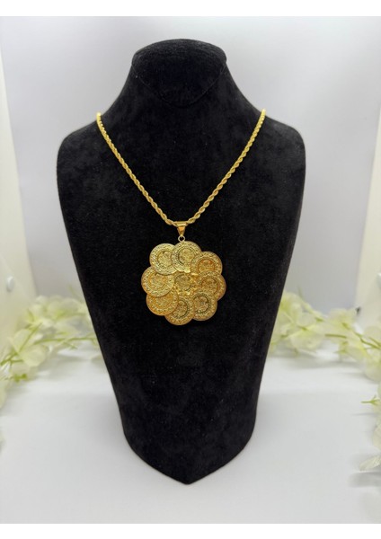 22 Ayar Altın Kaplama Tuğralı Set LVD507