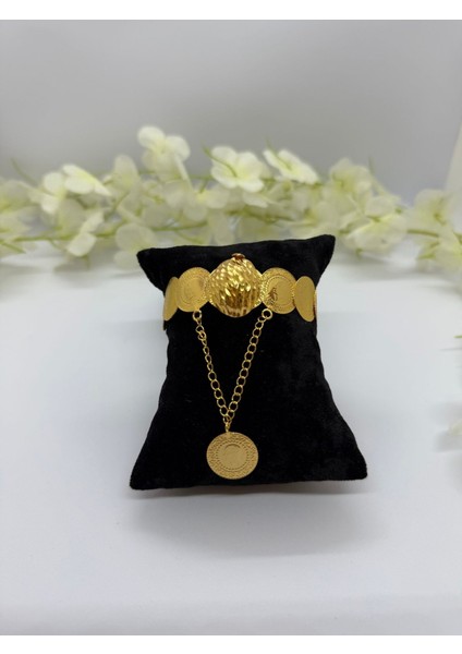 22 Ayar Altın Kaplama Tuğralı Set LVD507