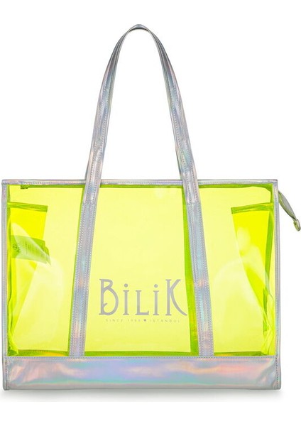 Şeffaf Sarı Kadın Plaj Çantası Beach First