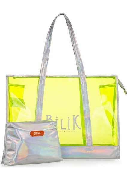 Şeffaf Sarı Kadın Plaj Çantası Beach First fırsatları