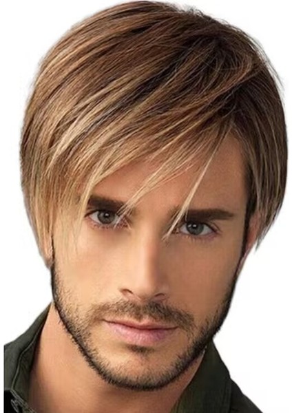 Erkekler Için Peruk Elyaf Yüksek Sıcaklık Ipek Saç Modelleri (Yurt Dışından)