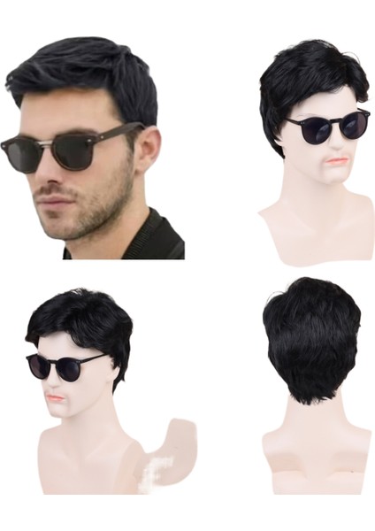 Erkekler Için Peruk Elyaf Yüksek Sıcaklık Ipek Saç Modelleri (Yurt Dışından)