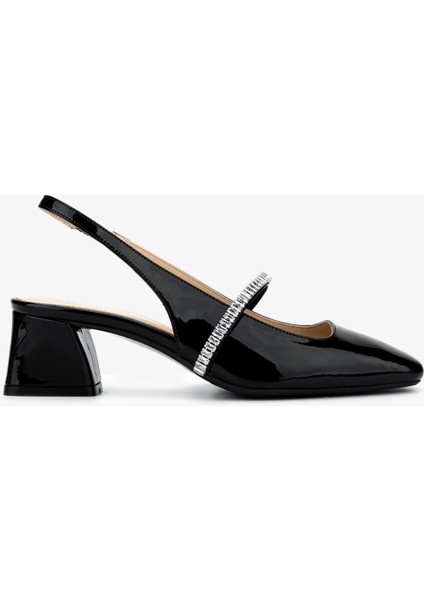 Kadın Hakiki Deri Siyah Rugan Topuklu Ayakkabı 1027 254 Bn Ayk Y25 Sıyah Rgn