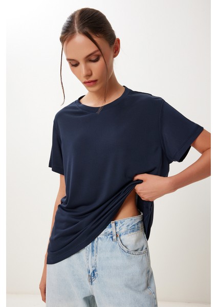 2’li Paket Basic Modal Örme T-Shirt Lacivert Taş HFN0002 fiyatları