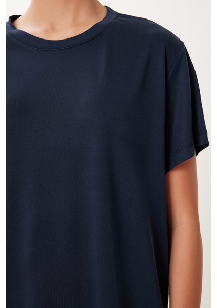 2’li Paket Basic Modal Örme T-Shirt Lacivert Taş HFN0002 fırsatları