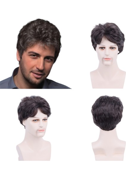 Erkekler Için Peruk Elyaf Yüksek Sıcaklık Ipek Saç Modelleri (Yurt Dışından)