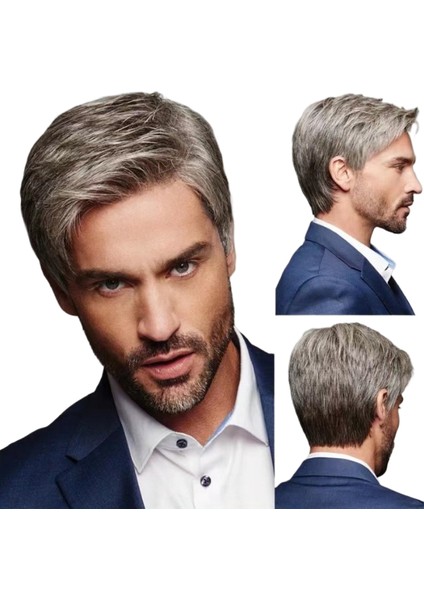 Erkekler Için Peruk Elyaf Yüksek Sıcaklık Ipek Saç Modelleri (Yurt Dışından)