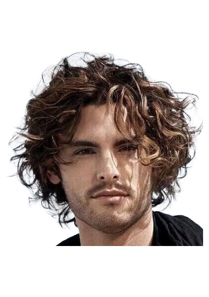 Erkekler Için Peruk Elyaf Yüksek Sıcaklık Ipek Saç Modelleri (Yurt Dışından)