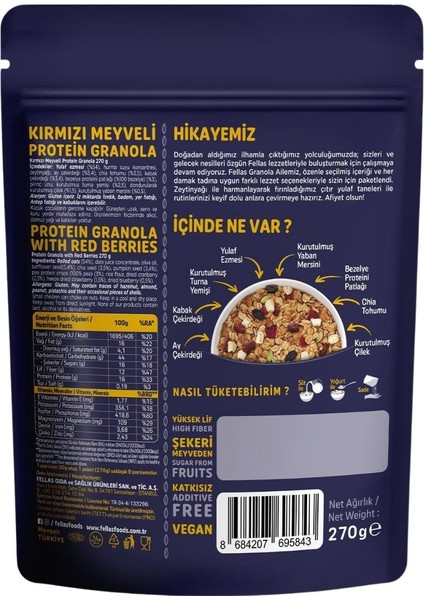 Protein Granola - Kırmızı Meyveler 270 G modelleri