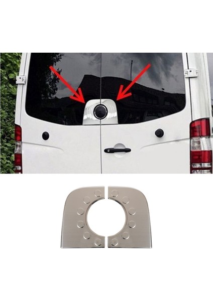 Volkswagen Crafter Uyumlu 2006-2016 Krom Arka Amblem Çerçevesi 2 Parça Paslanmaz Çelik