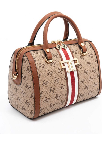 Kadın Omuz Çantası 1091-45897 Sılver Polo Bayan Çantası C178 Koyu Bej-Mat Taba fiyatları