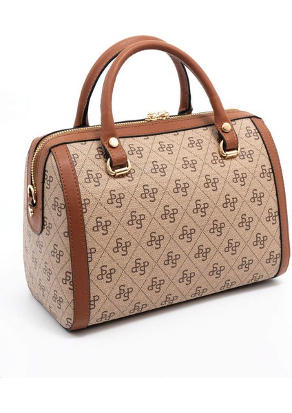 Kadın Omuz Çantası 1091-45897 Sılver Polo Bayan Çantası C178 Koyu Bej-Mat Taba fırsatları