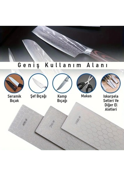 3 Adet Elmas Biley Seti Bıçak Bileme Taşı Sulu Veya Susuz Biley Uzun Ömürlü Aşınmaz 200 400 1000 Grit fiyatları