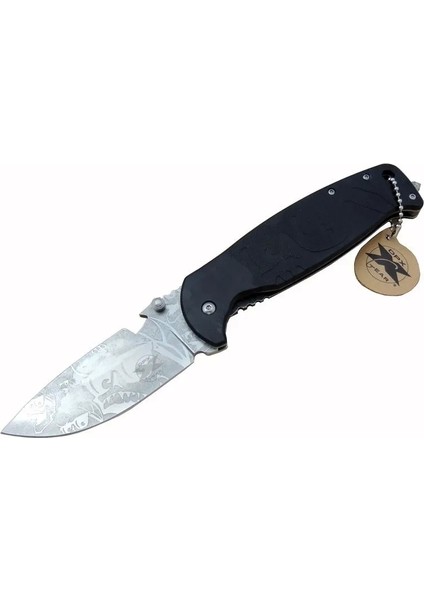 HST-1238 Desenli Outdoor Çakı 23,5 cm - Açacaklı, Cam Kırma Perçinli, Kılıflı