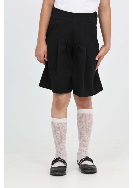 Kız Çocuk Pileli Okul Şort modelleri