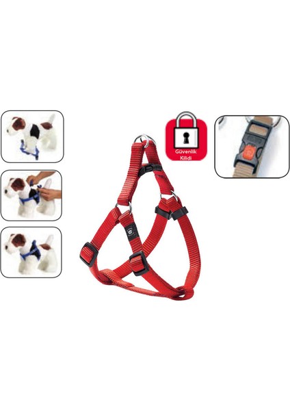 Karlıe Kilitli Göğüs Tasma M 40-70CM Kırmızı Sptgl