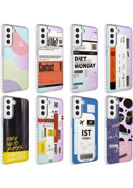 Galaxy S21 Fe Kılıf Airbag Kenarlı Renkli Desenli Silikon Elegans Kapak modelleri
