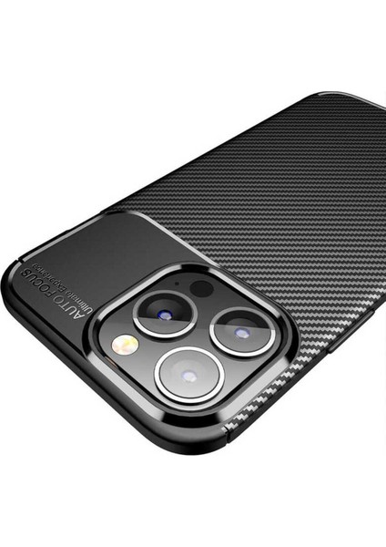 Apple iPhone 13 Pro Max Kılıf Karbon Fiber Görünümlü Ultra Ince Carbon Case