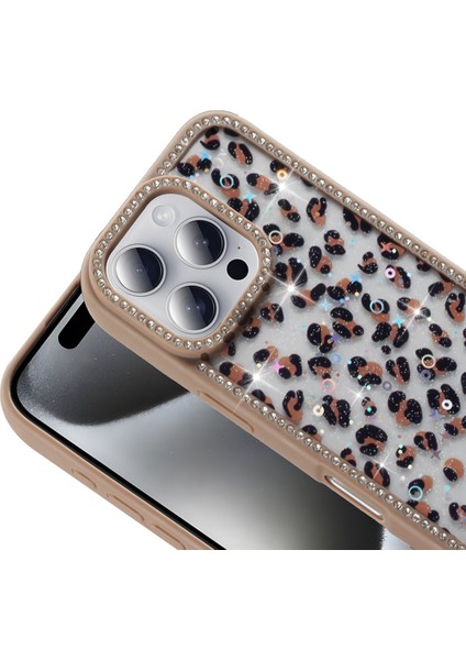 Apple iPhone 14 Pro Max Kılıf Luxury Serisi Taşlı ve Simli Tasarım Kir Tutmayan Kapak